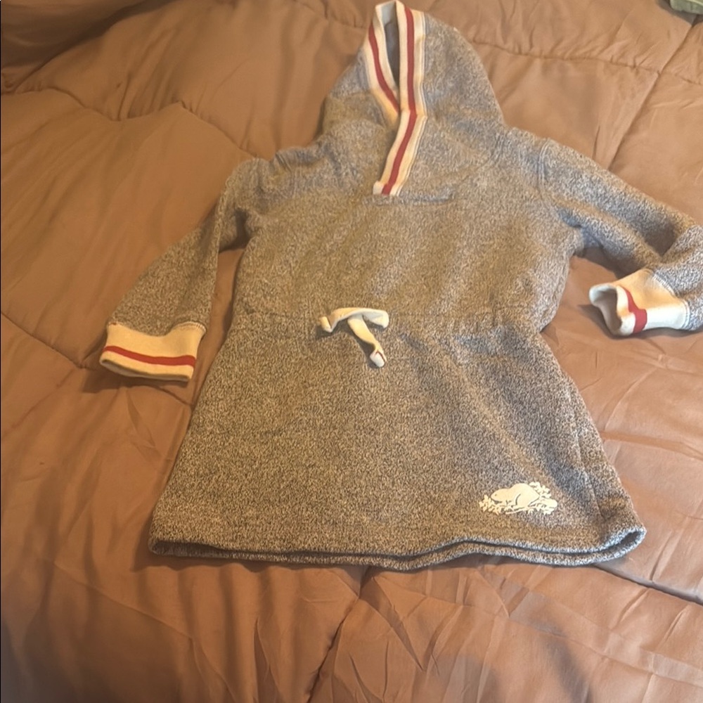 Cozy Gray Kids Hoodie with Striped Accents